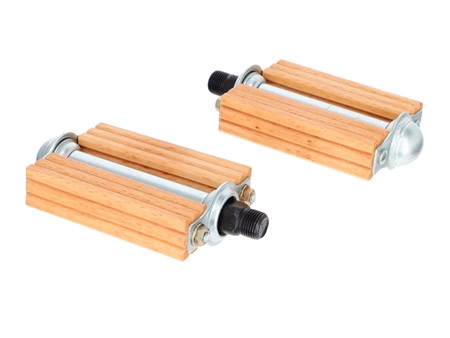 Paire de pédales Swiss Made en bois (hêtre véritable) sans catadiopre, universelles vélomoteur