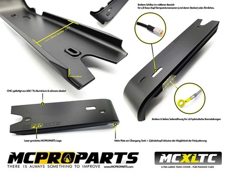Kabelkanal extra breit MCProparts CNC Piaggio Ciao
