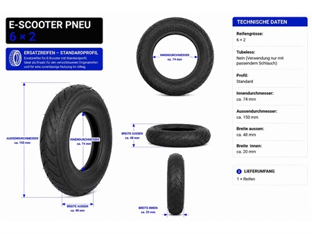 E-Scooter Reifen 6x2 Standard Pneu