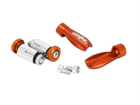 Protections (2pcs)leviers frein+embrayage, noir-orange, moto KTM Duke 125cc