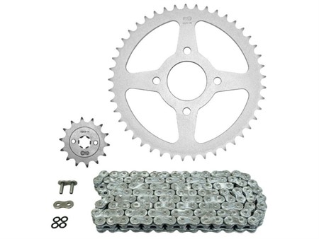 Kit chaine AFAM complet 14x45 type 520, moto KTM Duke 125cc Kit chaine AFAM complet 14x45 type 520, moto KTM Duke 125cc