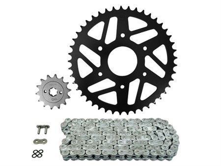 Kit chaine complet AFAM 14x45, moto KTM Duke ABS 125cc 4T Kit chaine complet AFAM 14x45, moto KTM Duke ABS 125cc 4T