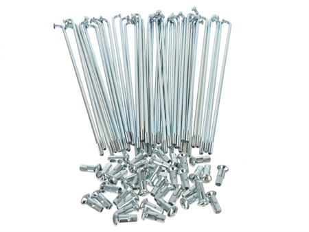 Kit rayons et embouts de roue, 90° 2.9x 185mm, complet en Set Kit rayons et embouts de roue, 90° 2.9x 185mm, complet en Set