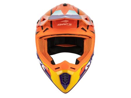 Casque Cross supermotard SWAPS - S818 "Blur", rouge-orange Taille : L