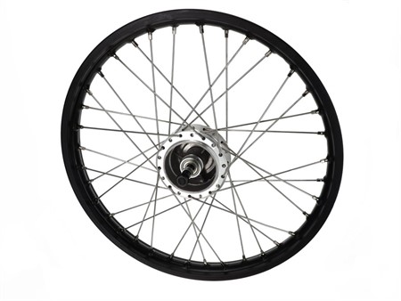 Roue à rayons avant complète noir 1.20 x 17" vélomoteurs Puch Roue à rayons avant complète noir 1.20 x 17" vélomoteurs Puch