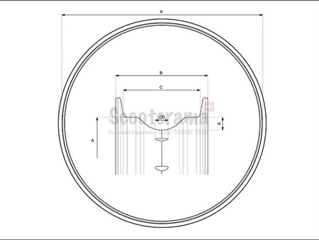 Roue à rayons avant complète noir 1.20 x 17  vélomoteurs Puch