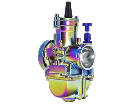 Carburateur 28mm PWK replica look titane avec powerjet, universel vélomoteurs, scooter, mecaboite