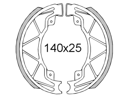 Bremsbacken Hinten Piaggio 140 x 25 mm Bremsbacken Hinten Piaggio 140 x 25 mm