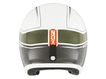 Casque Jet NOX Premium Next Shaker ( blanc/kaki/orange) Taille : S (55-56)