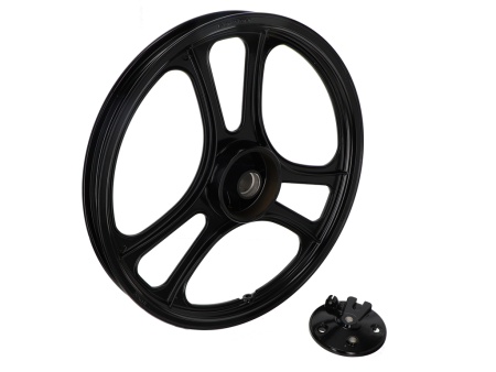 Jante roue avant 16" noir, avec tambour, vélomoteur Alpa Chopper Jante roue avant 16" noir, avec tambour, vélomoteur Alpa Chopper