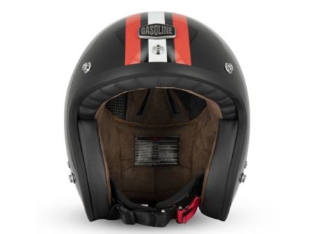 Jethelm Gasoline Cafe Racer S250 Schwarz / Rot / glänzendes Weiß - Größe XS