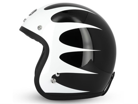 Casque Jet "Gasoline Cafe Racer S250", noir / blanc taille : S