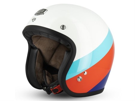 Casque Jet Gasoline Cafe Racer S250, noir / bleu clair  taille : XS