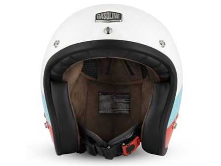 Casque Jet Gasoline Cafe Racer S250, noir / bleu clair  taille : XS