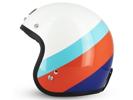 Casque Jet Gasoline Cafe Racer S250, noir / bleu clair  taille : S