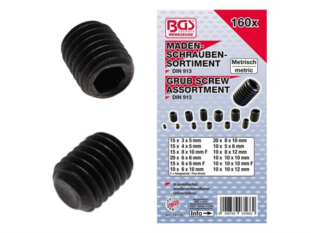 Madenschrauben Sortiment 160-teilig M3 - M10 Madenschrauben Sortiment 160-teilig M3 - M10