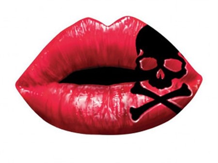 Autocollant sticker Death-Kiss 60x80mm