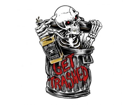 Autocollant sticker "Get trashed" 60x80mm Autocollant sticker "Get trashed" 60x80mm