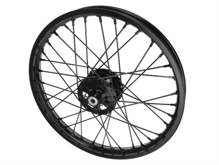 Roue à rayons 17"pouces arrière noir moyeu CNC, vélomoteur Peugeot 103 avant / Puch-Sachs avec frein torpedo