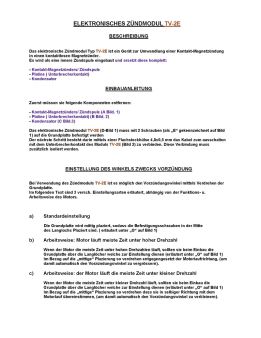VEC Zündungs-Set (linksdrehend)