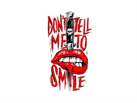 Autocollant sticker "No SMILE" 60x80mm