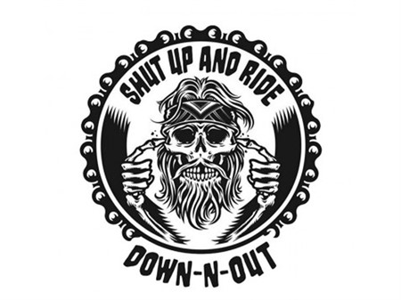 Sticker  SHUT UP AND RIDE 60mm x 80mm