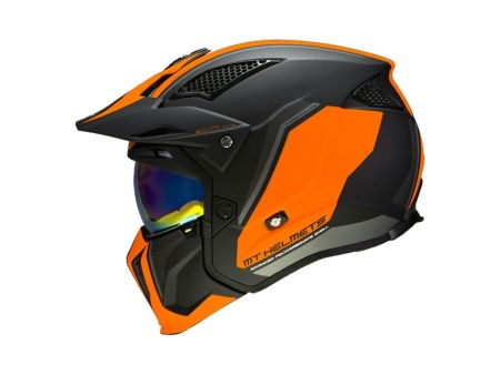 Casque trial MT Streefighter SV TOTEM B4 MATT, gris-orange Taille : S