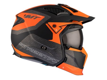 Casque trial MT Streefighter SV TOTEM B4 MATT, gris-orange Taille : L