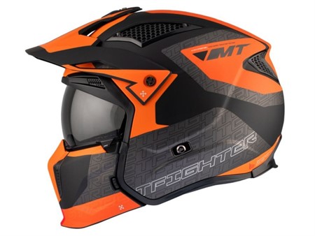 Casque trial MT Streefighter SV TOTEM B4 MATT, gris-orange Taille : L