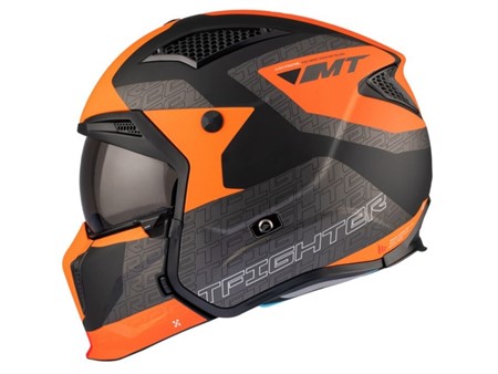 Casque trial MT Streefighter SV TOTEM B4 MATT, gris-orange Taille : L