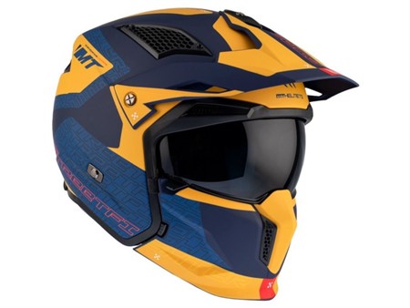 Casque trial MT Streefighter SV TOTEM B4 MATT, Bleu / Jaune Taille : S