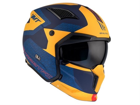 Casque trial MT Streefighter SV TOTEM B4 MATT, Bleu / Jaune Taille : S