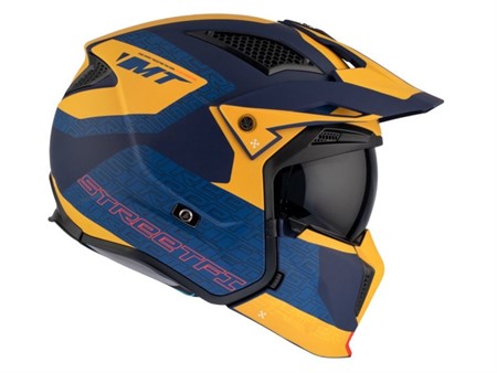 Casque trial MT Streefighter SV TOTEM B4 MATT, Bleu / Jaune Taille : S