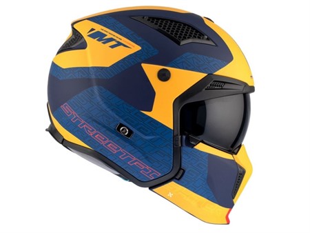 Casque trial MT Streefighter SV TOTEM B4 MATT, Bleu / Jaune Taille : S