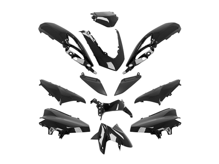 Kit carrosserie 12pcs noir brillant, scooter Yamaha N-Max 125cc Kit carrosserie 12pcs noir brillant, scooter Yamaha N-Max 125cc