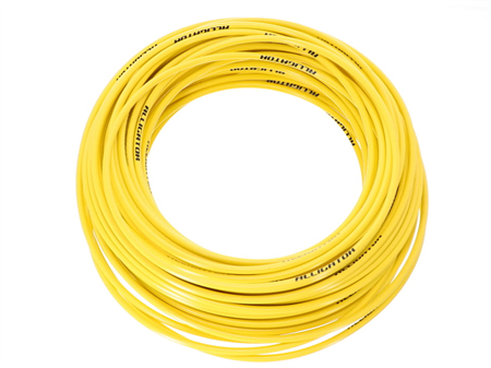 Rouleau de gaine de cable fourré téflon Ø5mm (30m), jaune