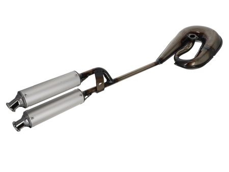 Doppelauspuff Puch Maxi roh / silber 28 mm