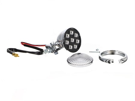 Phare arrière chrome 12V à LED  (montage sur garde-boue), universel customs