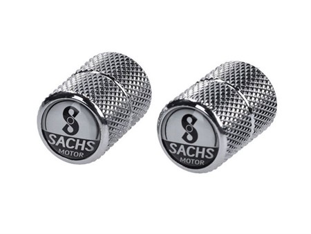 Bouchons de valve chrome SACHS (2pcs), universels Bouchons de valve chrome SACHS (2pcs), universels