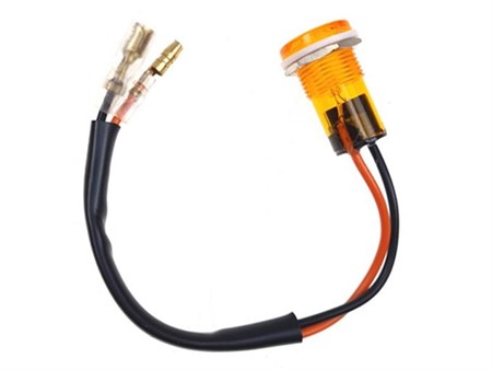 Lampe temoin orange 12V, cable inclus, universel Ø 18mm