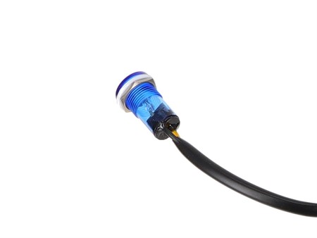 Lampe temoin bleu 12V, cable inclus, universel Ø 18mm