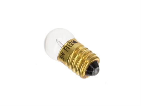 Ampoule E10 blanche 6-8V / 3W a clipper NOS (origine époque)
