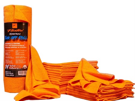 Mikrofaser Tuch orange auf Rolle 24 Stück 40x40cm (Top Qualität)