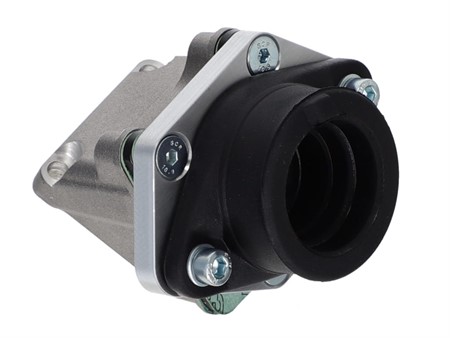 Spacer adaptateur alu CNC 28mm pour boite 4 clapets Malossi, vélomoteur Puch avec kit Polini / Peugeot
