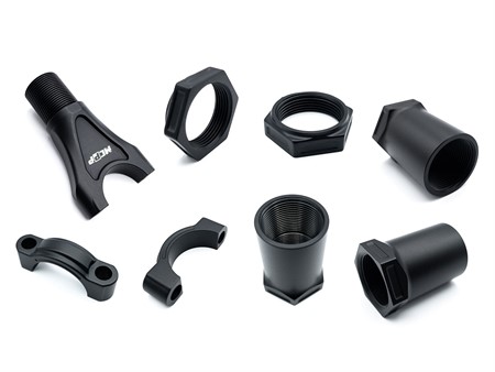 Verstärkungsstrebe MCRFR Aluminium CNC, schwarz beschichtet, Piaggio Ciao C / P