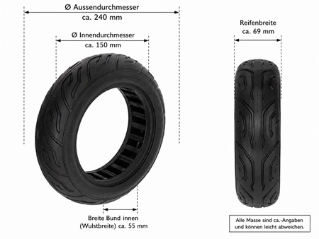 Pneu scooter électrique 10x2,7-6,5 (Slick)