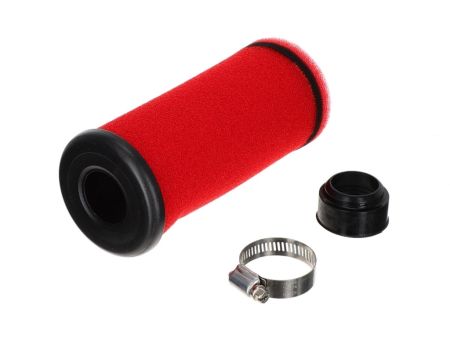 AKOA Filtre à air en mousse Racing 20cm droit, Ø 35mm (rouge)