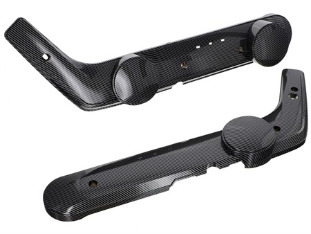 Paire de cache latéraux carrosserie AKOA look carbone brillant, vélomoteur Piaggio Ciao Vario