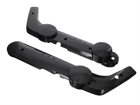 Paire de cache latéraux carrosserie AKOA look carbone brillant, vélomoteur Piaggio Ciao Vario