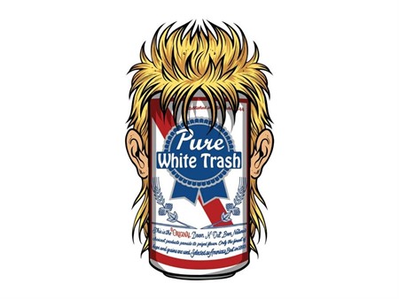 Autocollant stickers White trash 60x80mm